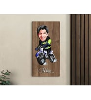 BK Gift Kişiye Özel Motorcu Karikatürlü Kabartma Figürlü Ahşap Tablo-1 Arkadaşa Hediye, Sevgiliye Hediye, Duvar Dekoru