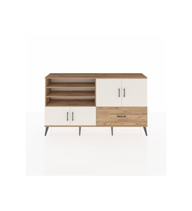 Arges Konsol 5 Raflı Tek Çekmeceli 4 Kapaklı 176x30x99 Çam-Aytaşı/Çam