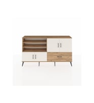 Arges Konsol 5 Raflı Tek Çekmeceli 4 Kapaklı 176x30x99 Çam-Aytaşı/Çam