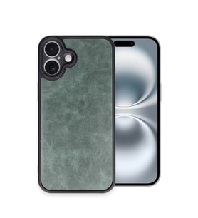 Iphone 16 Kılıf Aras Deri Kapak - Koyu Yeşil