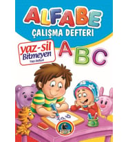 Yaz-Sil Alfabe Bitmeyen Yazı Defteri+Tahta Kalemi