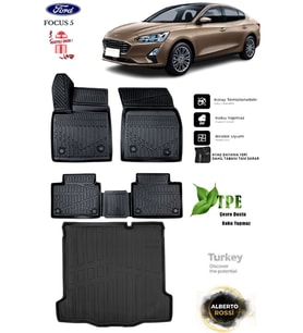 Ford Focus 5 2020 Araca Özel 3D Paspas Ve 3D Bagaj Havuzu