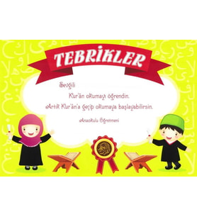 Tebrik Kartı Kuran'a Geçiş