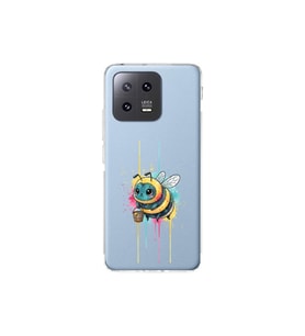 Xiaomi Mi 13 Pro ile uyumlu Splash arı tasarımlı şeffaf silikon kılıf