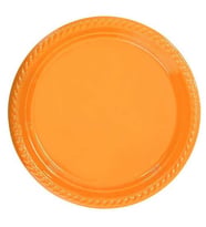 TABAK PLASTİK YUVARLAK 22 CM TURUNCU PK:25-