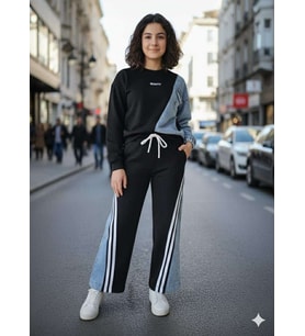 KIZ ÇOCUK ALT ÜST KOT TAKIM (Çok Renkli)
