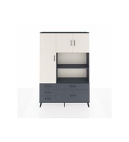 Arges Dolap 7 Raflı 5 Çekmeceli 3 Kapaklı 132x30x195 Antrasit-Aytaşı/Antrasit