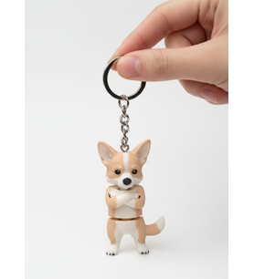 Corgi Köpek Figürlü Hareketli Anahtarlık