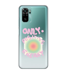 Xiaomi Redmi Note 10 / Note 10S Uyumlu Pozitif Enerji Tasarımlı Şeffaf Telefon Kılıfı