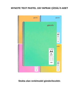TEXT PASTEL DEFTER A4 100 Yaprak ÇİZGİLİ 5 Adet