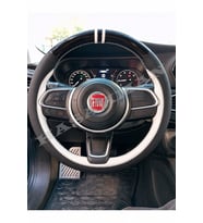Fiat Fiorino Dikme Direksiyon Kılıfı Parlak Siyah Beyaz Detaylı Beyaz Çift Yüzük ve Dikiş 2022-2026