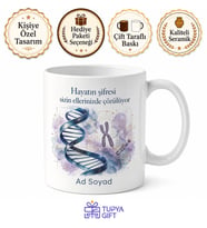 Genetik Uzmanına Kromozom Haritası Yaşam Şifresi DNA Sarmalı Kupa Hediye Bardak