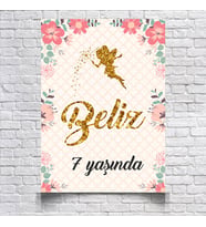 Peri Temalı Doğum Günü Afişi 35X50 cm