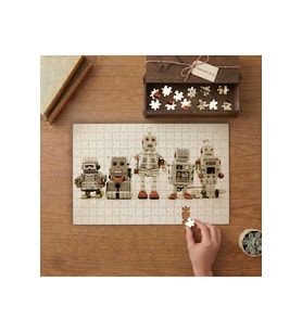 Nostaljik Robotlar Tasarımı 240 parça Ahşap Puzzle Ahşap Kutuda MP07054