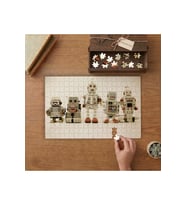 Nostaljik Robotlar Tasarımı 240 parça Ahşap Puzzle Ahşap Kutuda MP07054