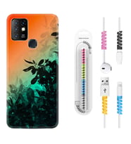 INFINIX Hot 8 9 10 11S Hot 10 Play 10T Kılıf Kablo Koruma Spiral Silikon Güzel Çiçekler 1712