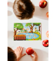 Ahşap 24'lü Yapboz Piknik Puzzle