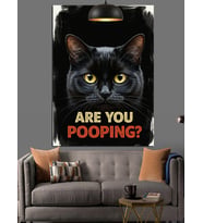Are You Pooping Kara Kedi Posteri Dekoratif Kanvas - Mdf Ahşap Tablo