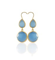 Kadir Jewellery 22 Ayar Altın Kaplama Kadın Taşlı Küpe -El İşçiliği Ve Hipoalerjenik Küpe