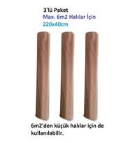 Mandaş Tekstil 3 Adet Halı Hurcu Kılıfı Poşeti 220x40cm (Max. 6m2 Halı İçin) (Bej)