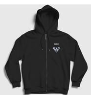Presmono Unisex Siyah Love Shot Exo Fermuarlı Kapüşonlu Sweatshirt 61680tt