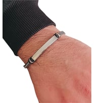 Spiga Model İnce Kordon Çelik Erkek Bileklik 22 cm (Gümüş)