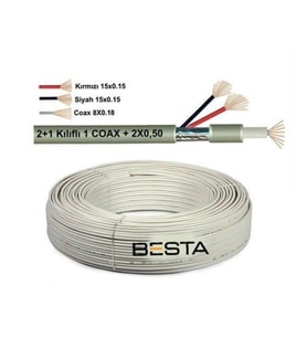 MCG  2+1 100 Metre 0,50 CCTV Kamera Kablosu KD-1393