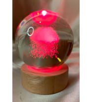 3D Led Işık Cam Küre Çok Işıklı Yağmur 7 cm Kablolu (Çok Renkli)