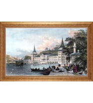 EV İŞYERİ OFİS İÇİN ALTIN ÇERÇEVELİ PASPARTULU TABLO S144