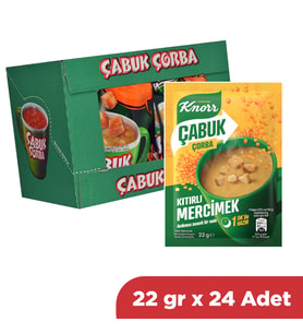 Knorr Çabuk Çorba Kıtırlı Mercimek 22 gr x 24 Adet