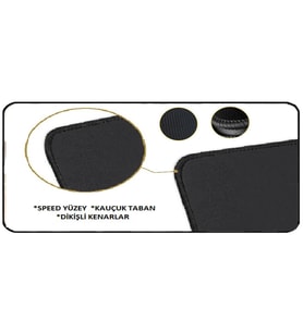 Azemax 3mm 70x30 Oyuncu Mouse Pad Forza 2 Desenli Speed Yüzey Dikişli