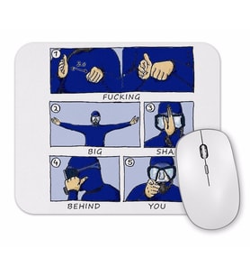 Scuba Big Shark Balık Adam Mouse Pad