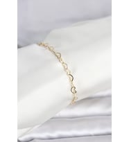 CM 14K Gold Renk Kalpli Zincir Model Kadın Bileklik - TJ-BB8278