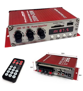 Mini Anfi 400 Watt 12v Bluetooth Usb Sd Fm Radio Poke PK-6103