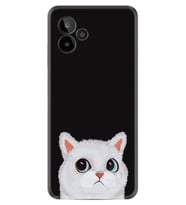 General Mobile GM 24 Pro Kılıf Resimli Desenli Silikon Platinium Series White Cat 1835