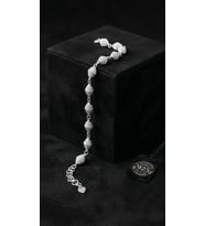 925 Ayar Geleneksel Kafes Telkari El İşi Top Zincir Gümüş Bileklik (13x6mm)