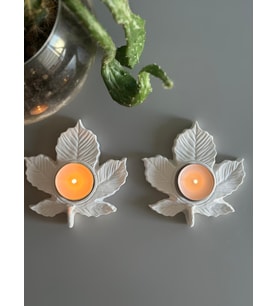 2 li Yaprak Model Dekoratif Tealight Mumluk