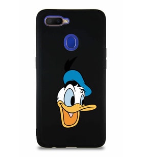 Oppo A12 Soft Premier Kapak Donald Duck-A Tasarımlı Silikon Kılıf - Siyah (Şeffaf)