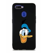 Oppo A12 Soft Premier Kapak Donald Duck-A Tasarımlı Silikon Kılıf - Siyah (Şeffaf)