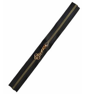Angel Çanta Aksesuar Başlıklı Fermuar 30 Cm Light Gold Metal Siyah