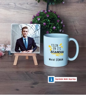En İyi Eczacı Fotoğraflı Dekoratif Taş, Kupa Bardak Beyaz Hediye (Model 1)