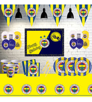 Afişli Fenerbahçe Taraftar 8 Kişilik Doğum Günü Parti Malzemeleri Seti