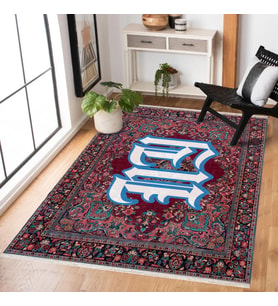 Kiremit Vizon Kahve Kareli Dijital Baskı Bohem Salon Halısı Modern Klasik Polyester Dokulu