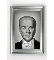 Gümüş Çerçeveli Atatürk Tablo cv1082