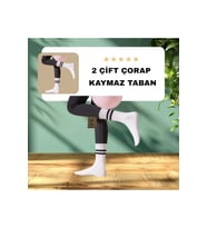2 ÇİFT YOGA PİLATES ÇORABI KADIN KAYMAZ SİLİKON TABAN PAMUKLU SOKET TENİS ÇORAP ALTI HAVLULU BEYAZ.