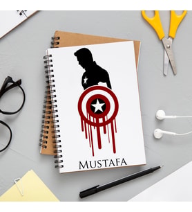 Kaptan Amerika Marvel Defteri Kişiye Özel
