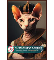 Sfenks Kedisi Posteri, Sfenks Kedi Posteri, Akıllı Kağıt Premium Poster, Yapay Zeka Tasarım