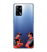 Oppo A74 Uyumlu Carlos Sainz ve Charles Leclerc Formula 1 Desenli Şeffaf Kılıfı