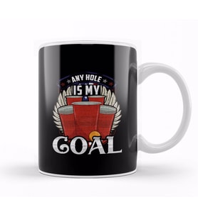 Any Hole Is My Goal Beer Pong Patriotic USA Kupa Bardak Porselen