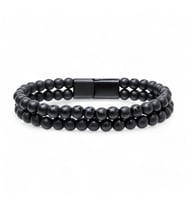 Çift Oniks Çelik Bileklik 31832B20D5